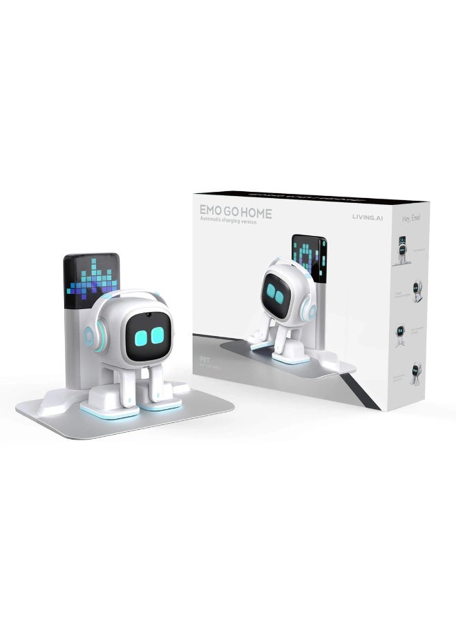 LIVING.AI LivingAI EMO Go Home AI Desktop Pet Robot with EMO Smart Lighting Automatic Charging Version (White) - Interactive Robot Pet with Voice Commands & Dance Feature - White – Interactive Electronic Pet Toy for Kids Ages 3+ - Image 4